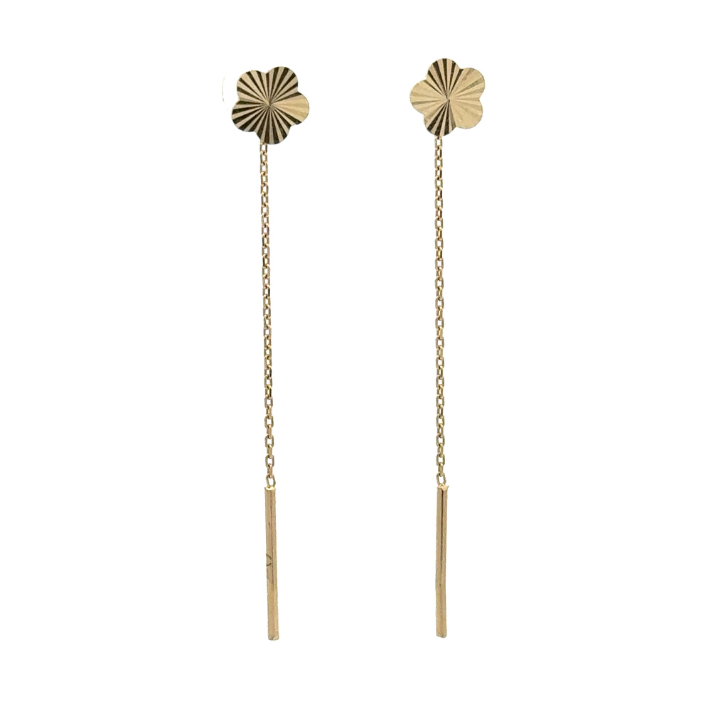 Žluté zlato provlékací náušnice