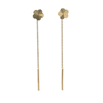 Žluté zlato provlékací náušnice