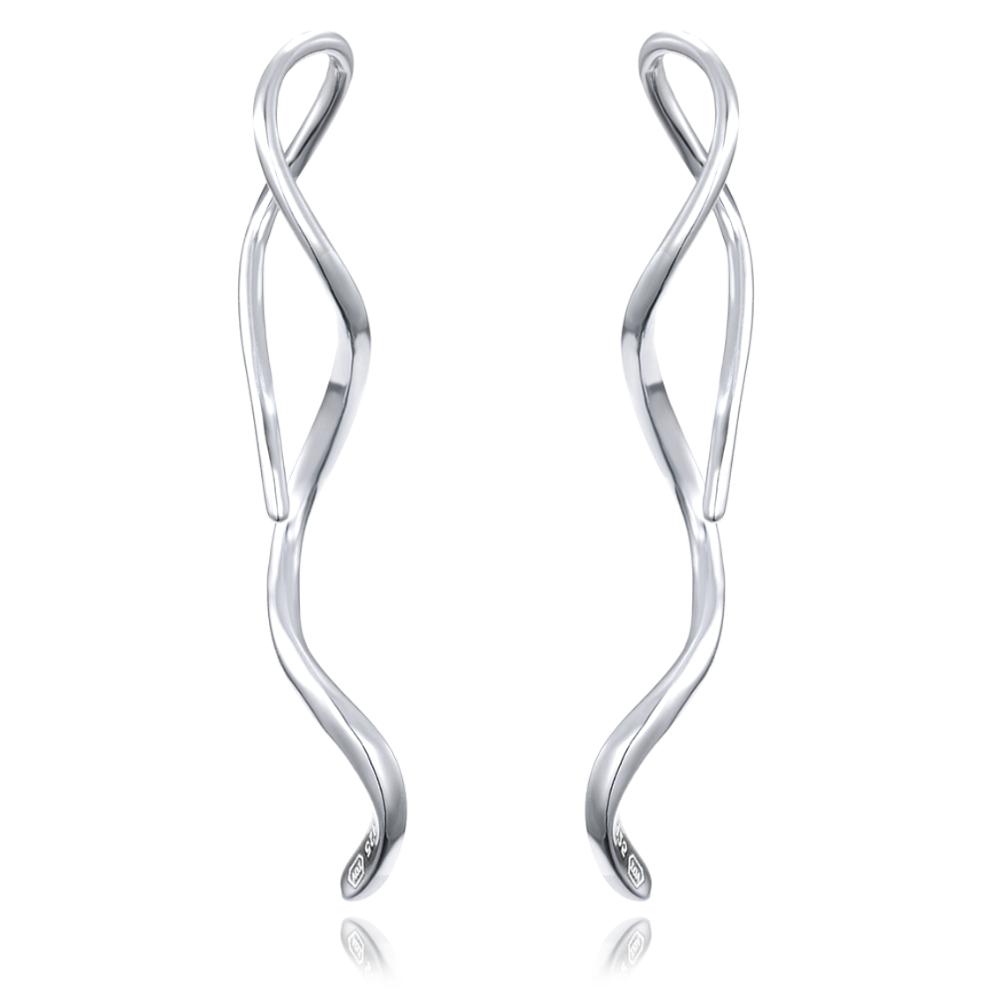 MINET Luxusní stříbrné náušnice spirály