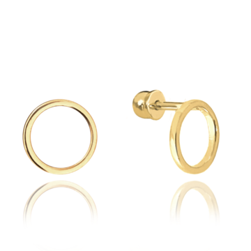MINET Zlaté náušnice kroužky na šroubek