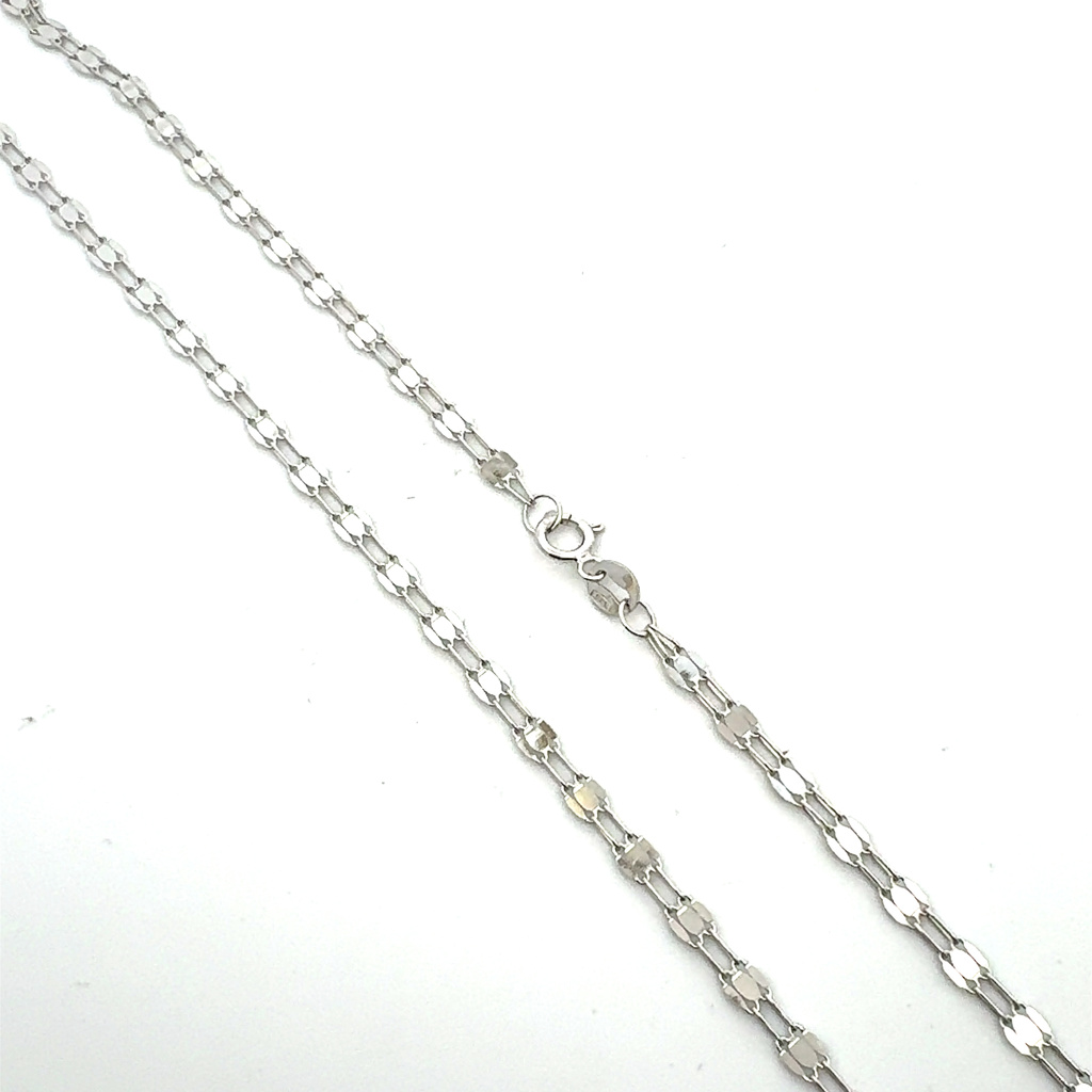 Bílé zlato ozdobný řetízek 