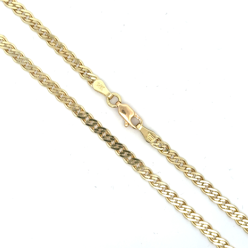 Žluté zlato řetízek ROMBO - DVOJITÝ PANCR 3,6mm