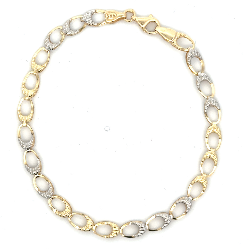 Žluté zlato náramek ozdobný 19,5cm