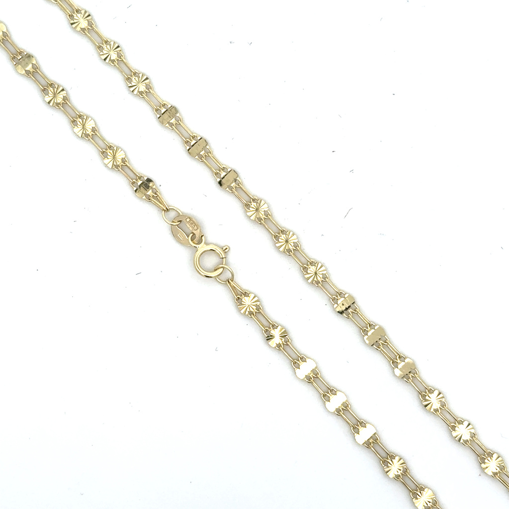 Žluté zlato ozdobný řetízek šířka 4mm