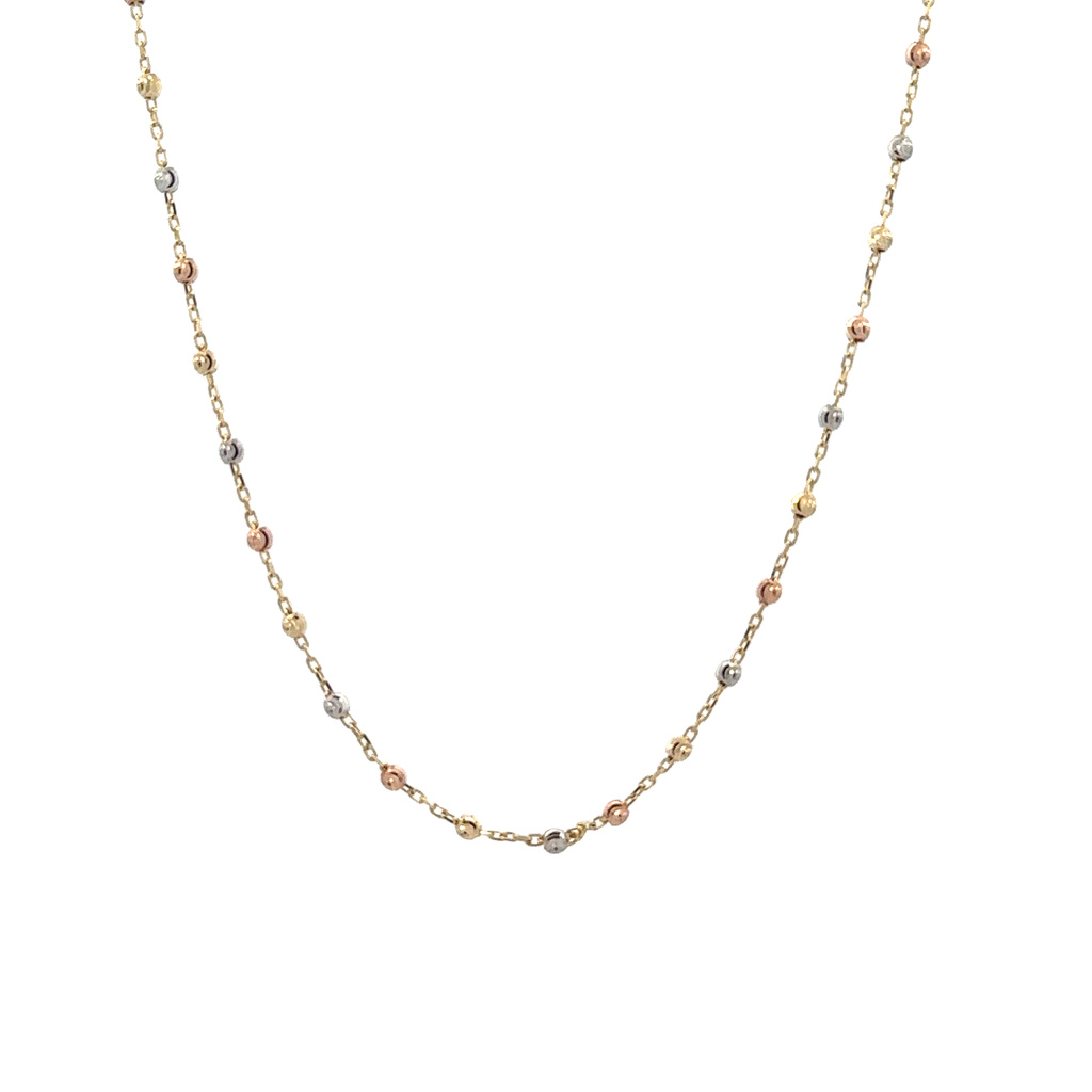 Žluté zlato řetízek kuličkový 45+3cm