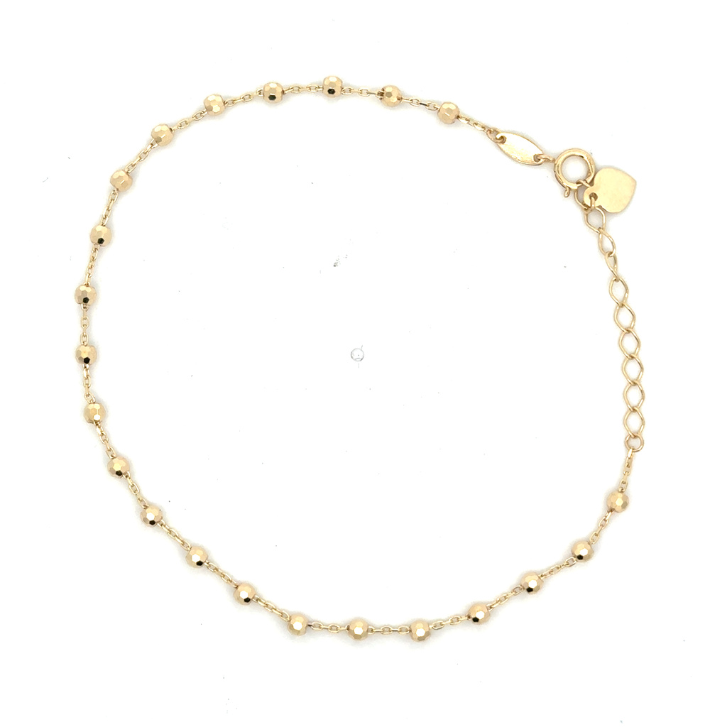 Žluté zlato náramek kuličkový 18+3cm
