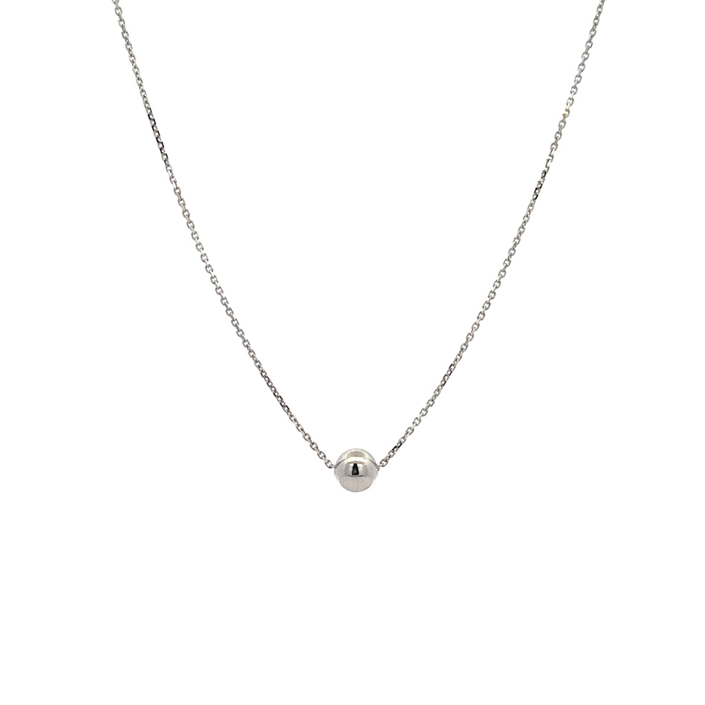 Bílé zlato řetízek s kuličkou 42+3cm