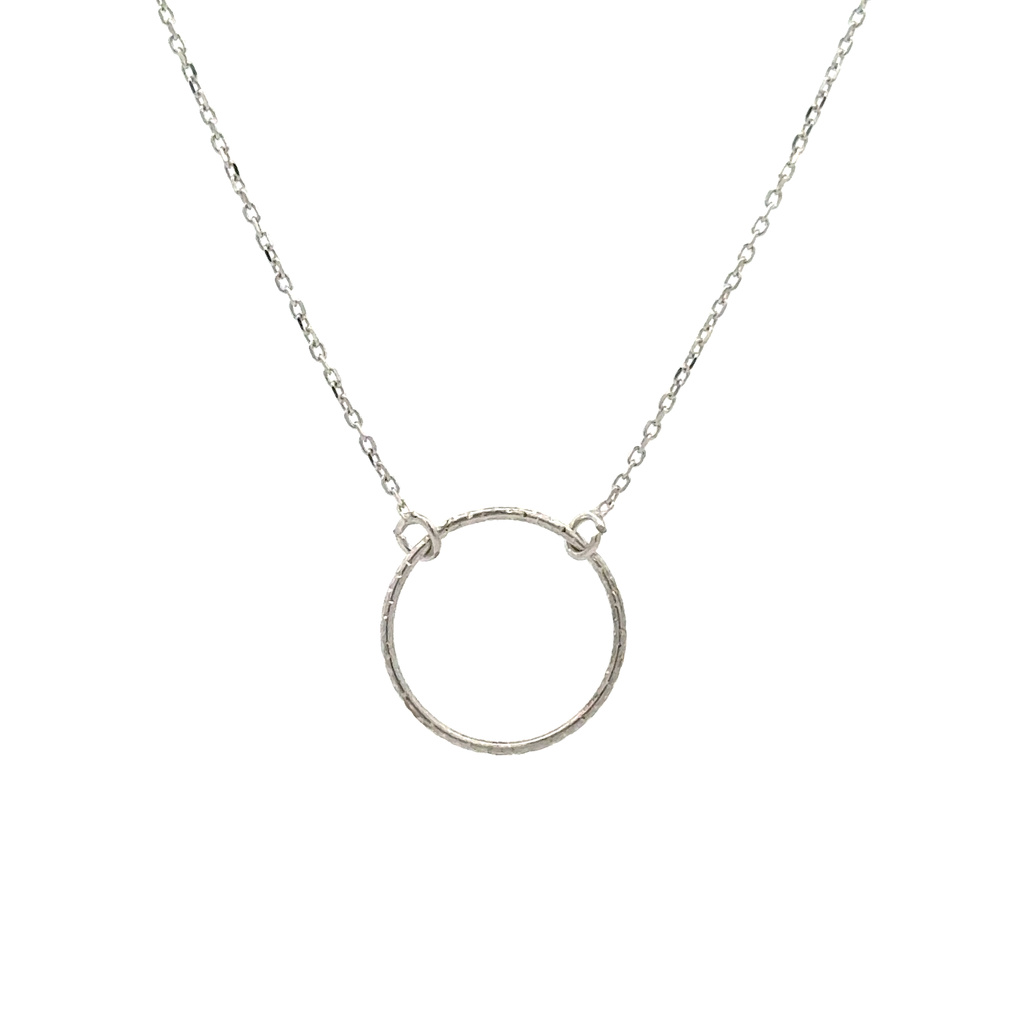 Bílé zlato náhrdelník KRUH 42-45cm