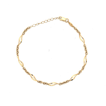 Žluté zlato ozdobný náramek 17+3cm