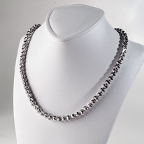 Stříbrný ozdobný náhrdelník s kuličkami 42+5cm