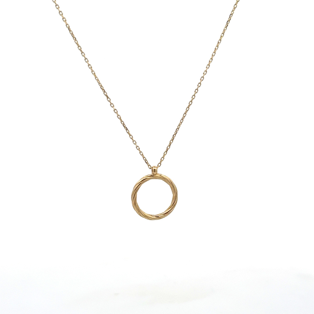 Žluté zlato řetízek s kolečkem 42+3cm