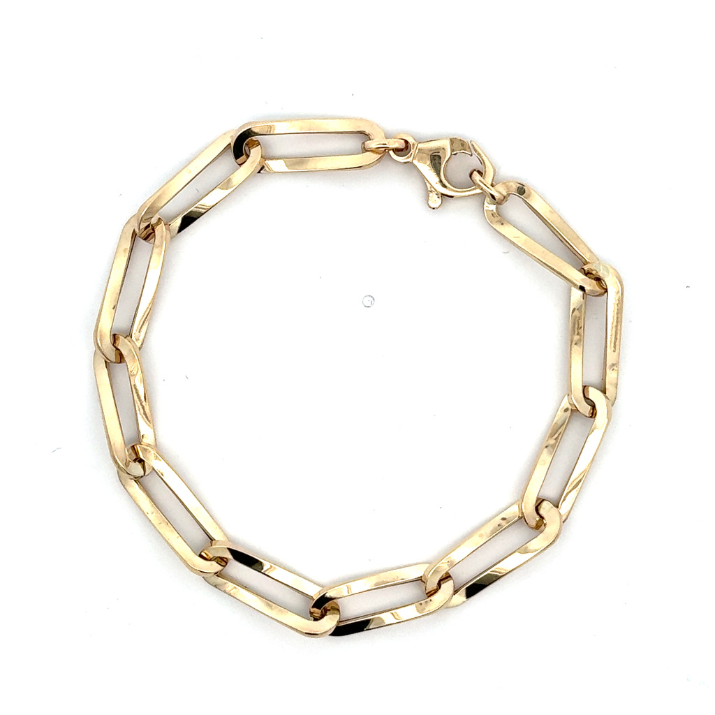 Žluté zlato náramek dutý 19,5cm