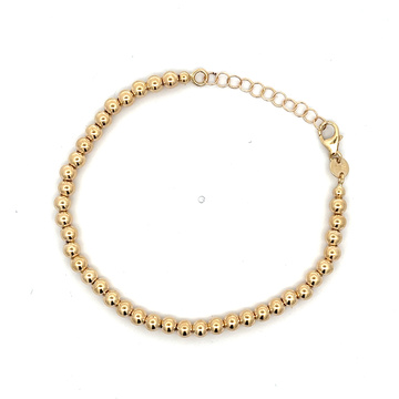 Žluté zlato náramek kuličkový 16+3cm - kuličky 5mm
