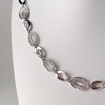 Stříbrný ozdobný náhrdelník 42+3cm