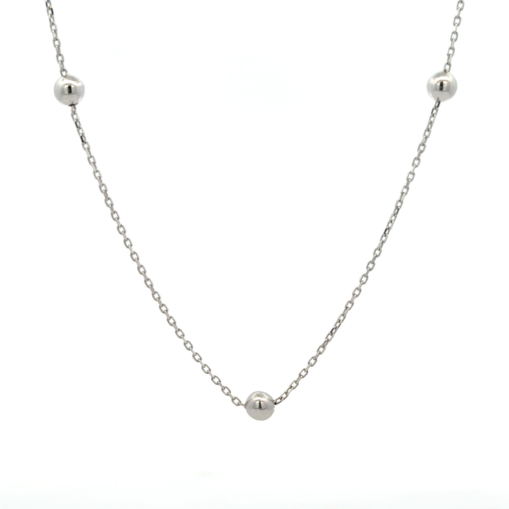 Bílé zlato řetízek s KULIČKAMI 42+3cm