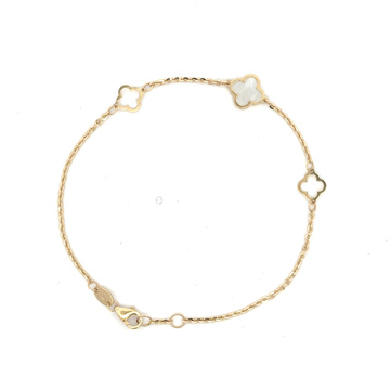 Žluté zlato náramek VC s perletí 17+1cm