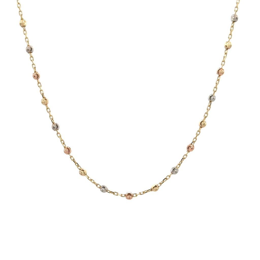 Žluto zlato řetízek KULIČKOVÝ 45+3cm