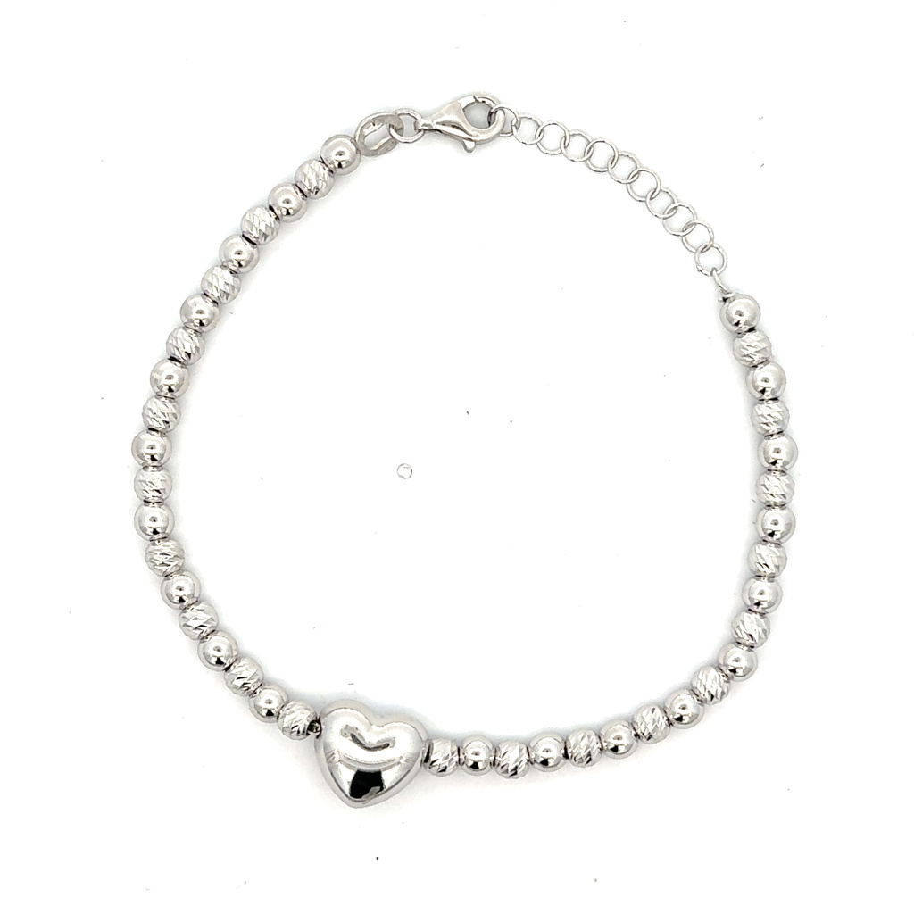 Stříbrný náramek SRDCE 17+3cm