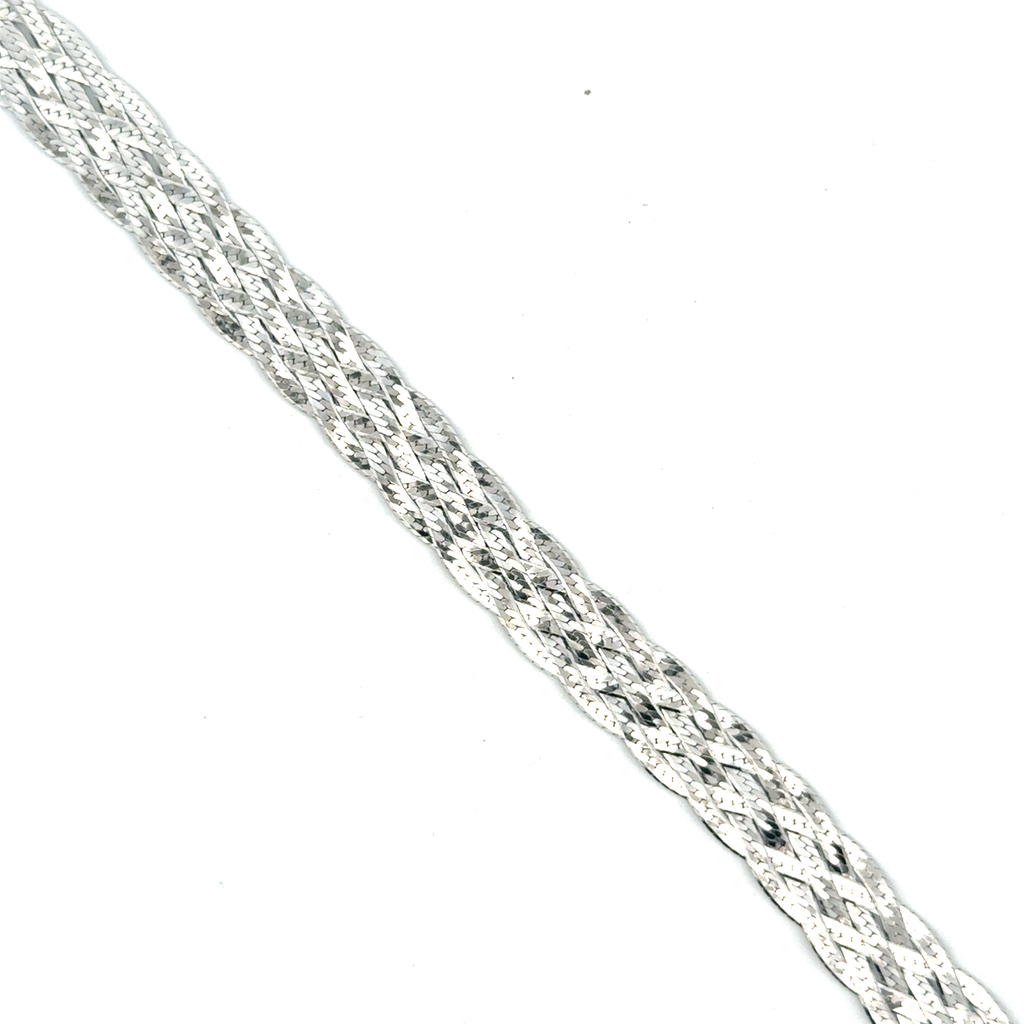 Stříbrný pletený náramek šířka 8,5mm