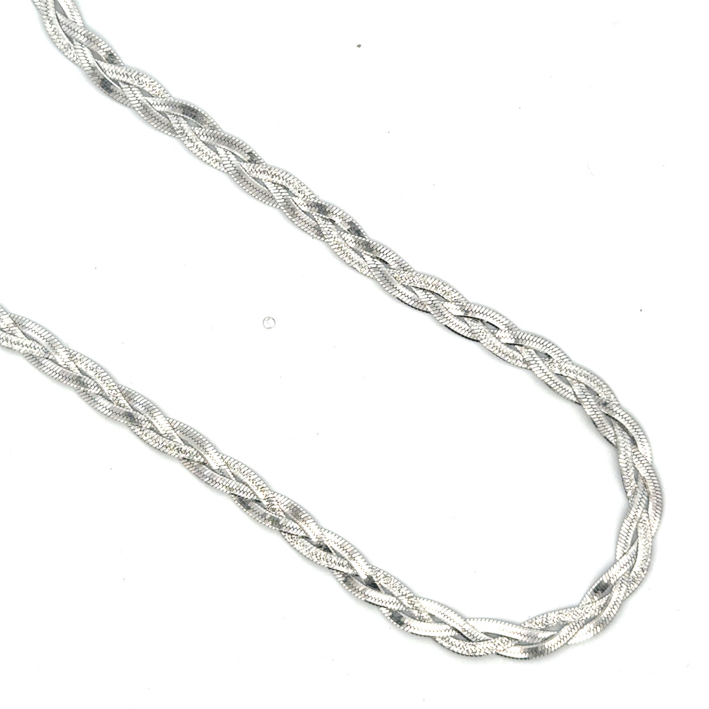 Stříbrný pletený řetízek šířka 4,3mm