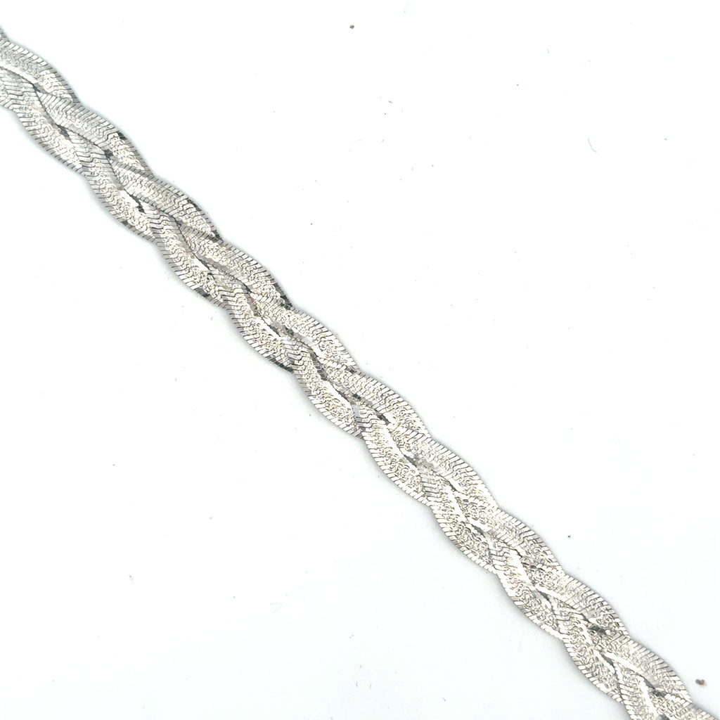 Stříbrný pletený náramek šířka 8,5mm