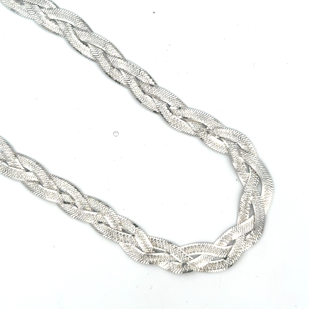 Stříbrný pletený náhrdelník šířka 8,1mm