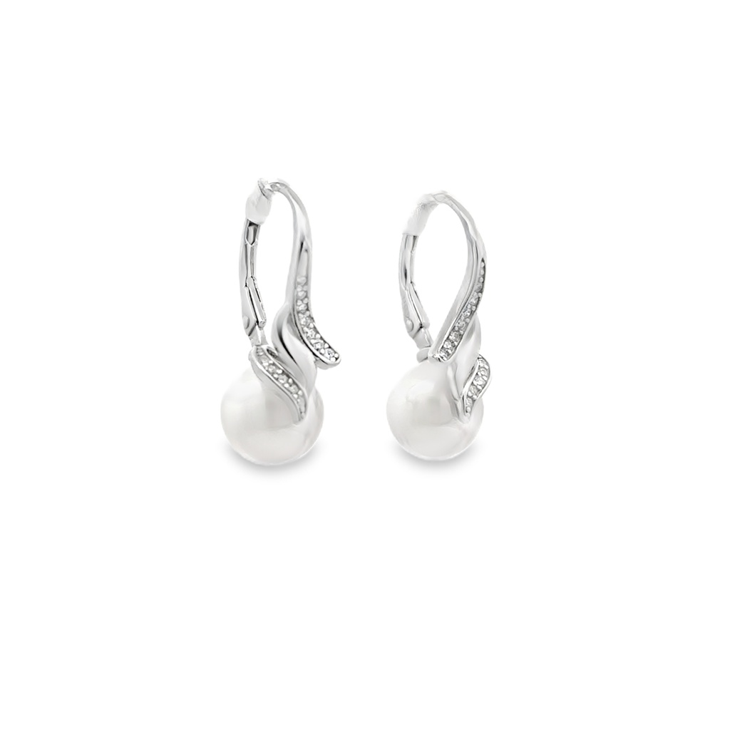 Stříbrné náušnice s perlou na klapku