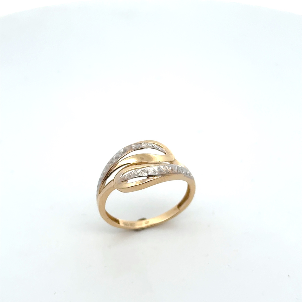 Žluté zlato prsten dvoubarevný 